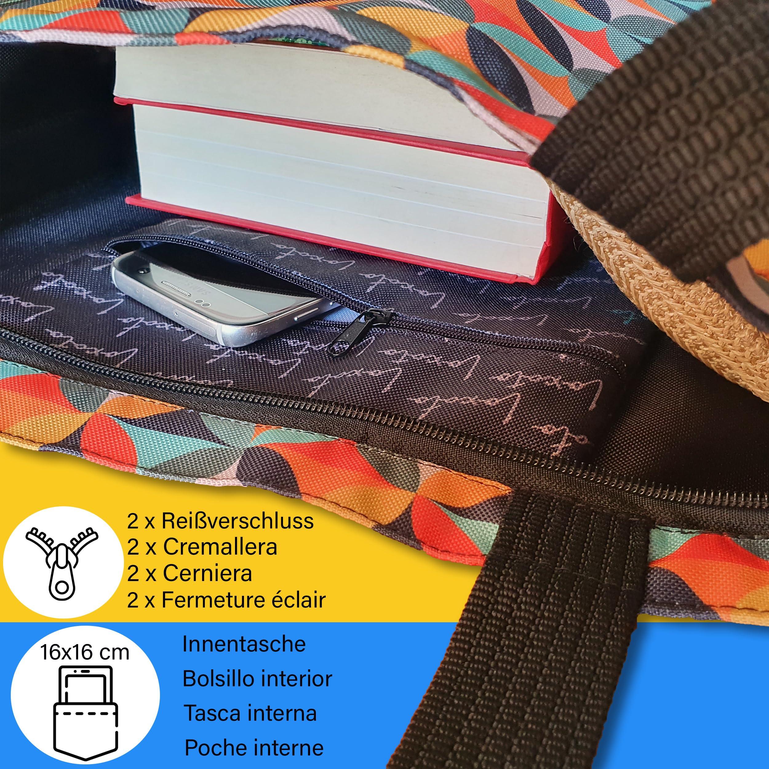 Only-bags.store Borsa tote estetica con cerniera Borsa di iuta stampata  