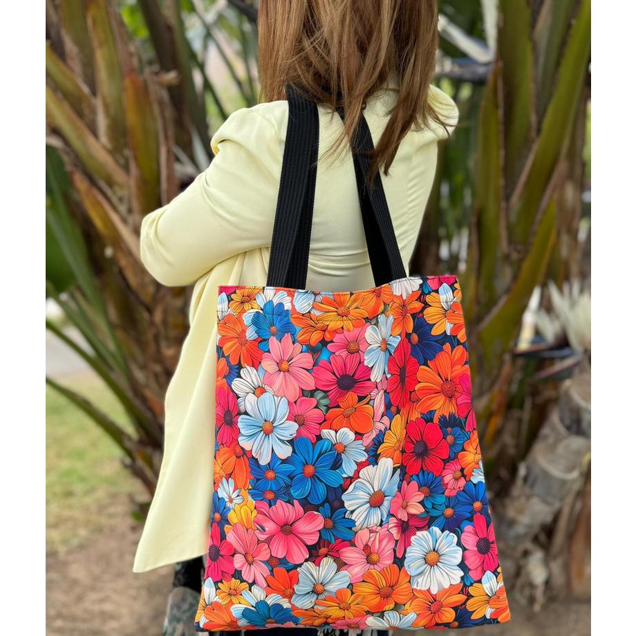 Only-bags.store Sac fourre-tout esthétique avec fermeture éclair Sac en jute imprimé  