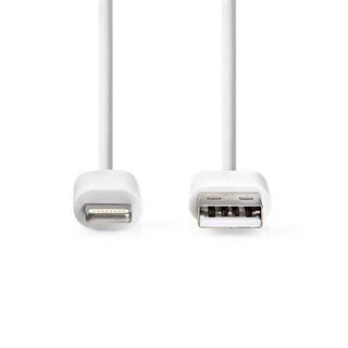 Nedis  Cavo Lightning | USB 2.0 | Apple Lightning, 8-pin | USB-A Maschio | 480 Mbps | Nichelato | 2,00 m | Rotondo | PVC | Bianco | Scatola 
