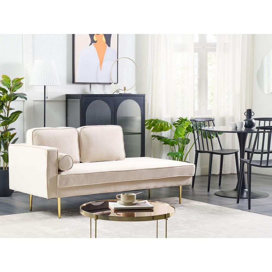 Beliani Chaise longue versione sinistra en Velluto Moderno MIRAMAS  