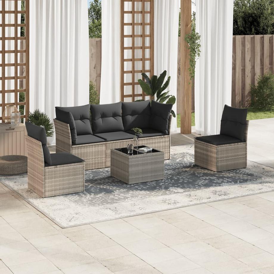 VidaXL Ensemble de canapés de jardin rotin synthétique  