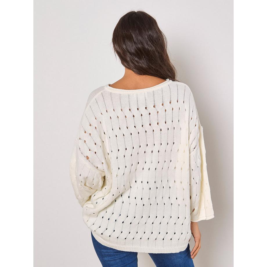 APRICOT Pointelle Pullover mit Glockenärmeln  