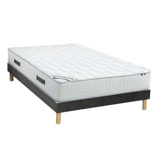 Vente-unique Ensemble 140 x 190 cm sommier + matelas ressorts ensachés 7 zones mousse à mémoire de forme ép.25cm - IONIA de DREAMEA  