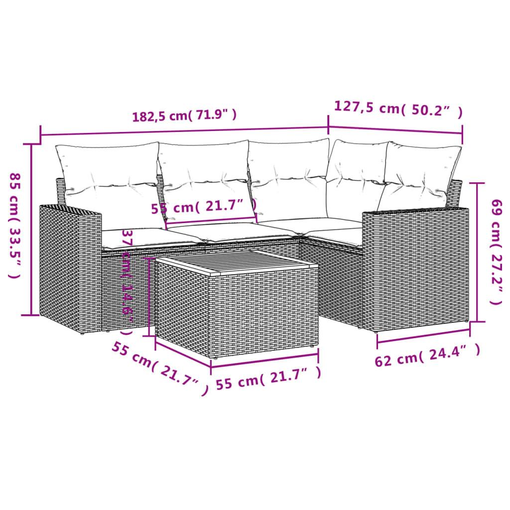 VidaXL Ensemble de canapés de jardin rotin synthétique  