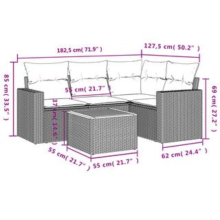 VidaXL Ensemble de canapés de jardin rotin synthétique  