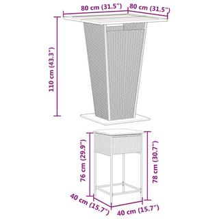 VidaXL Gartenbar set poly-rattan  