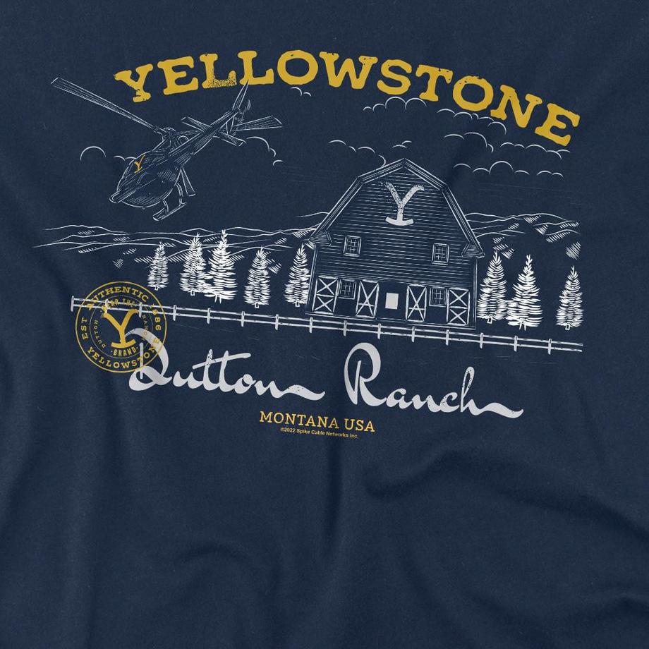 Yellowstone  Dutton Ranch Maglietta Elicottero 