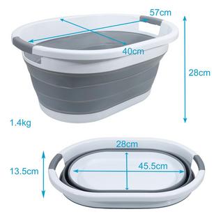 Intirilife Panier à linge pliable en plastique et silicone avec poignées  