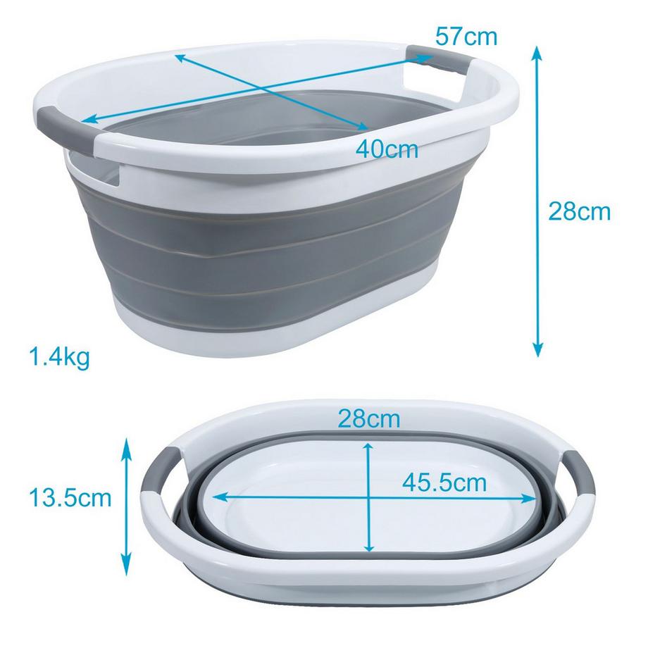 Intirilife faltbarer Wäschekorb aus Kunststoff und Silikon  