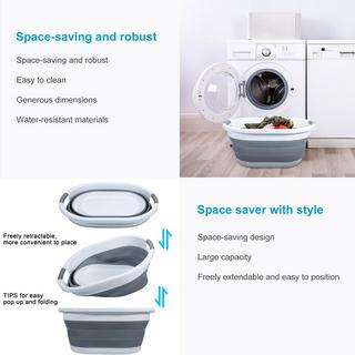 Intirilife Panier à linge pliable en plastique et silicone avec poignées  