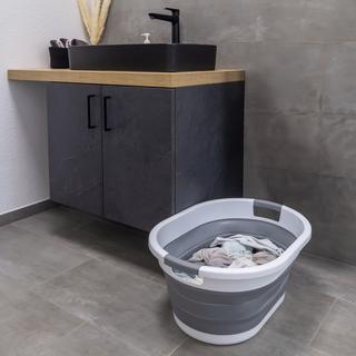 Intirilife Panier à linge pliable en plastique et silicone avec poignées  