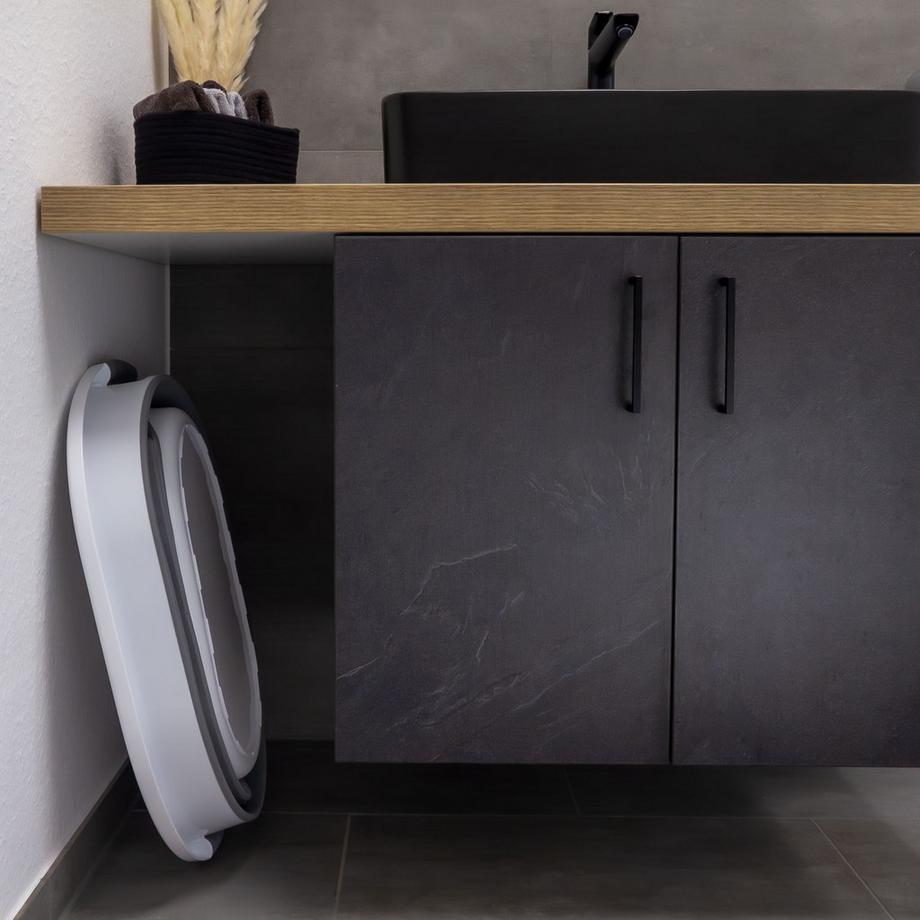 Intirilife faltbarer Wäschekorb aus Kunststoff und Silikon  