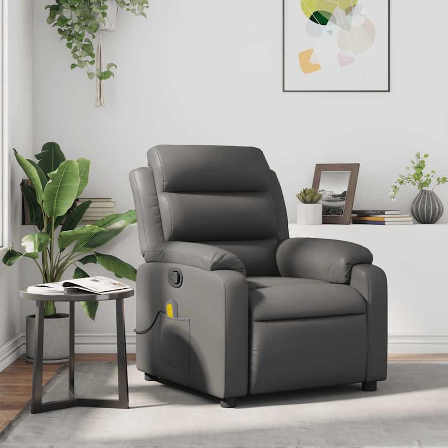 VidaXL Fauteuil inclinable de massage cuir artificiel  