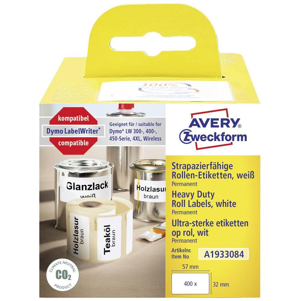 Avery-Zweckform  Avery Zweckform Rollen-Etiketten, Strapazierfähige Etiketten, 32 x 57 mm, 1 Rolle/400 Etiketten 