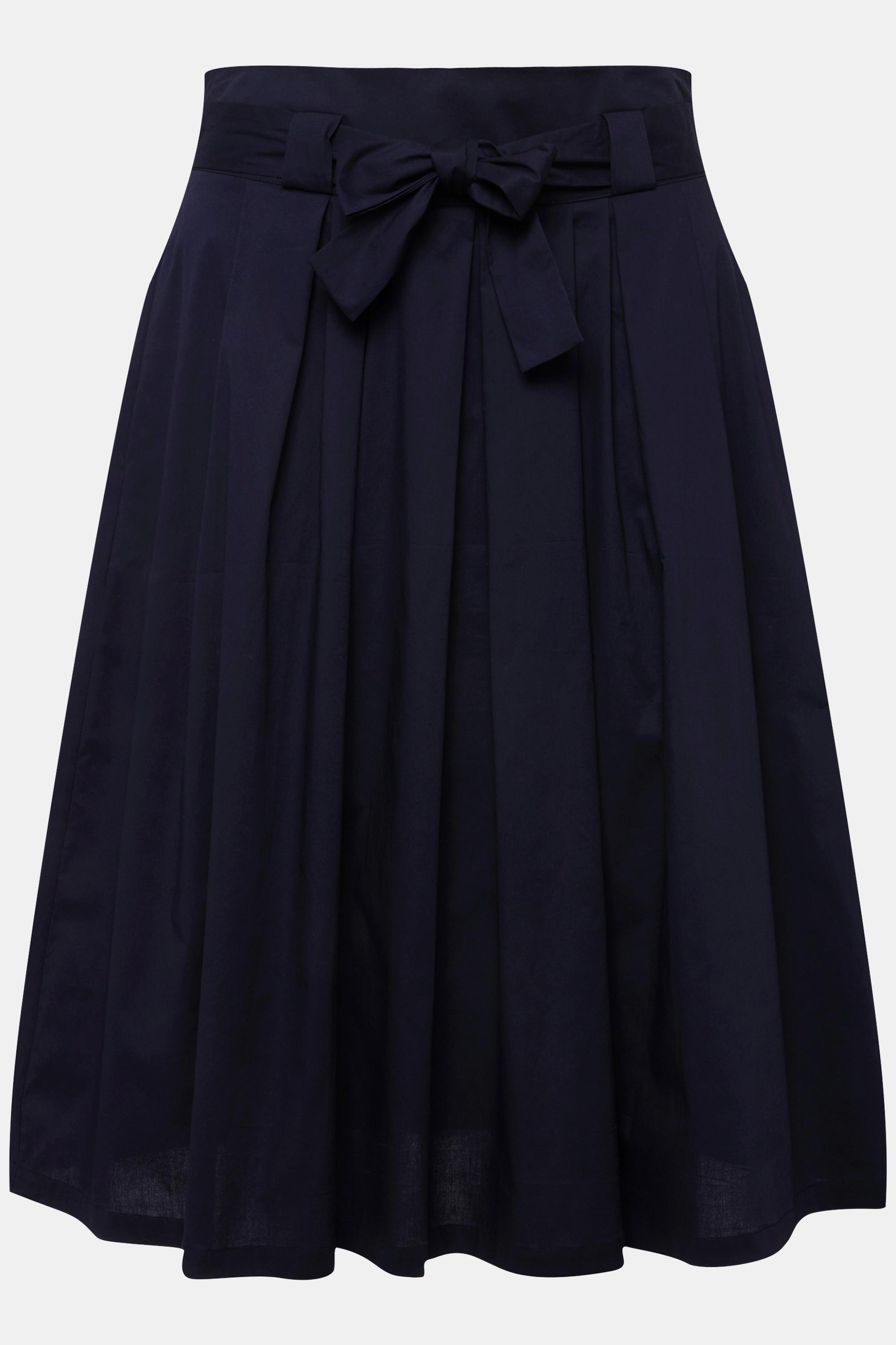 Ulla Popken Faltenrock A-Linie Komfortbund Bindeband  