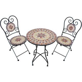 mutoni Set da balcone Amarillo mosaico marrone ocra (3 pz.)  