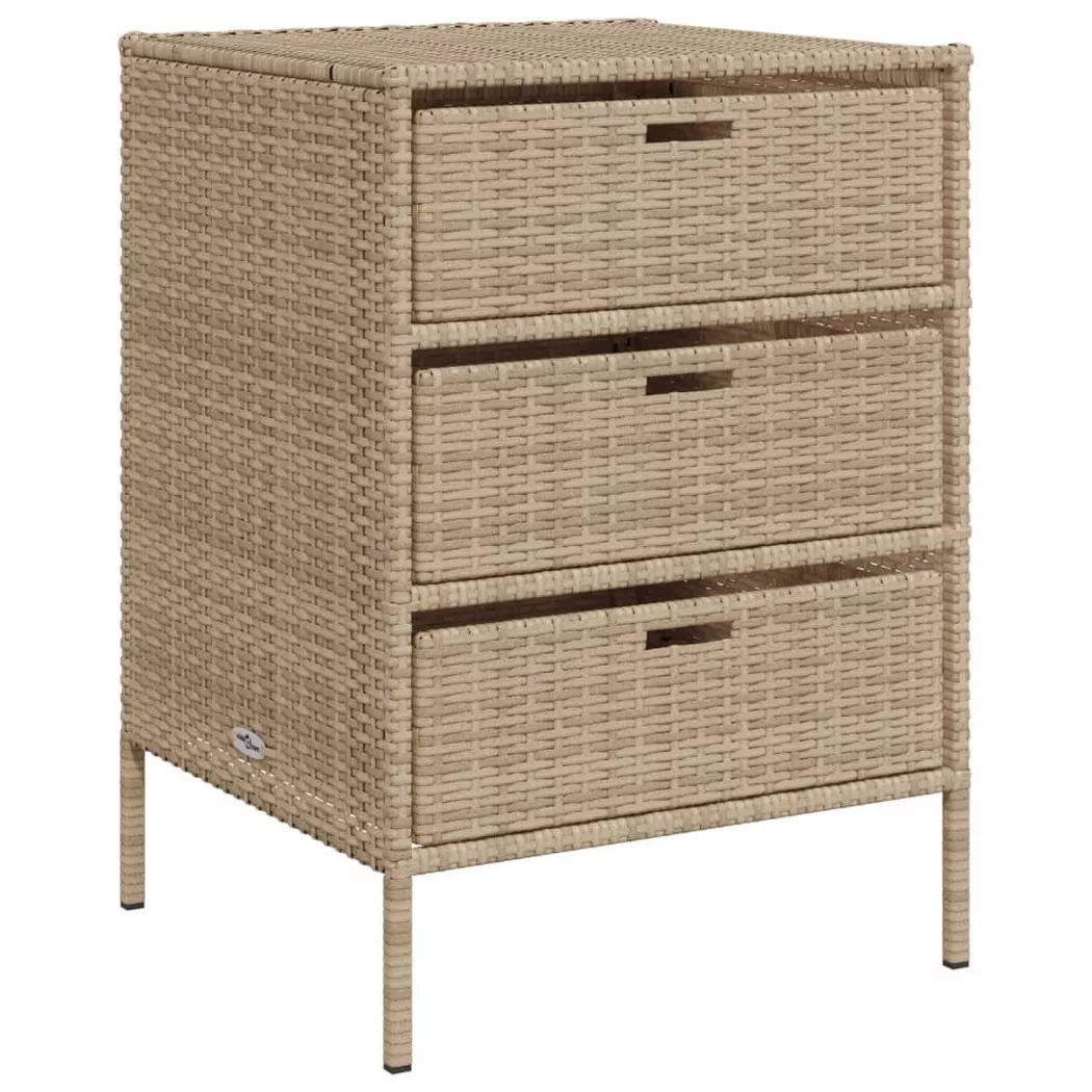Armoire de rangement de jardin beige 55x59x80 cm résine tressée