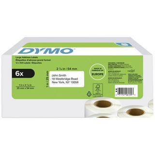 Dymo  LW-Rücksendeadress-Etiketten gross, 6 Rollen à 500 Etiketten 