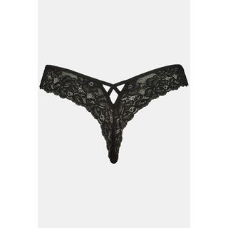 Ulla Popken  String en dentelle et mesh, ouverture 