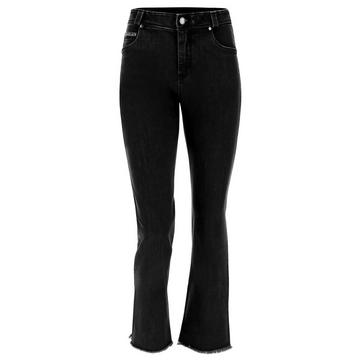 7/8 Jeans aus Denim FREDDY BLACK ausgestellt mit ausgefranstem Beinsaum