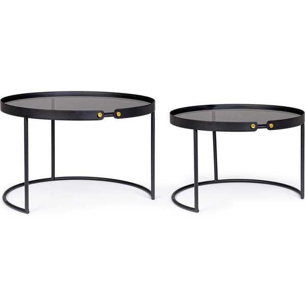 mutoni Table d'appoint Zeina ronde L (lot de 2)  