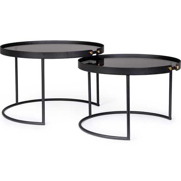 mutoni Table d'appoint Zeina ronde L (lot de 2)  