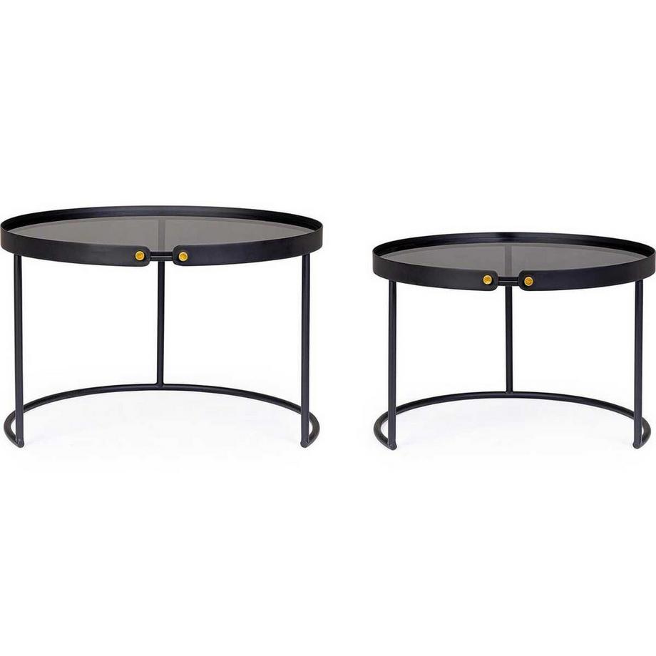 mutoni Table d&#039;appoint Zeina ronde L (lot de 2)  