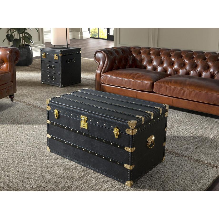 ANGEL CERDA Baule in pelle nera  