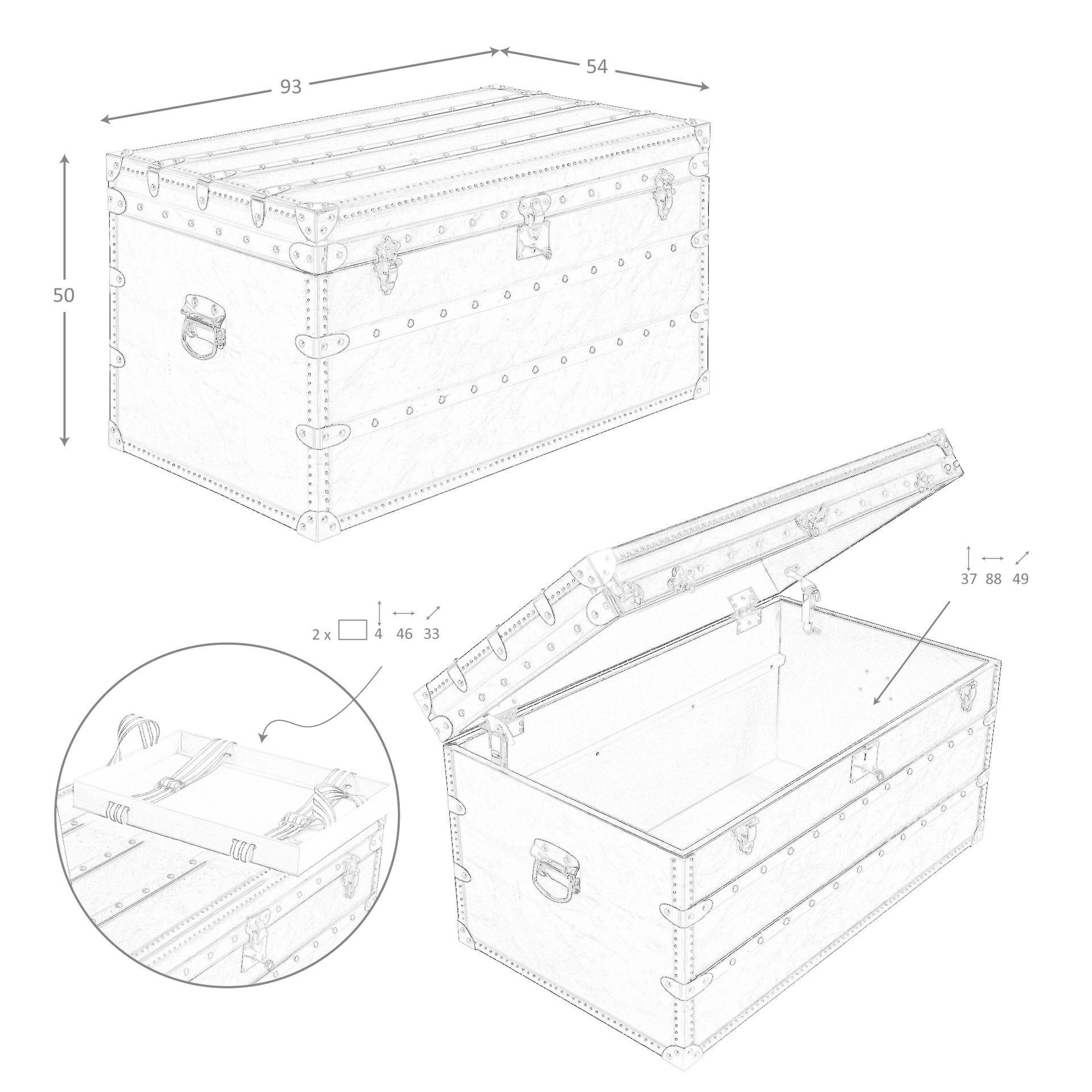 ANGEL CERDA Baule in pelle nera  