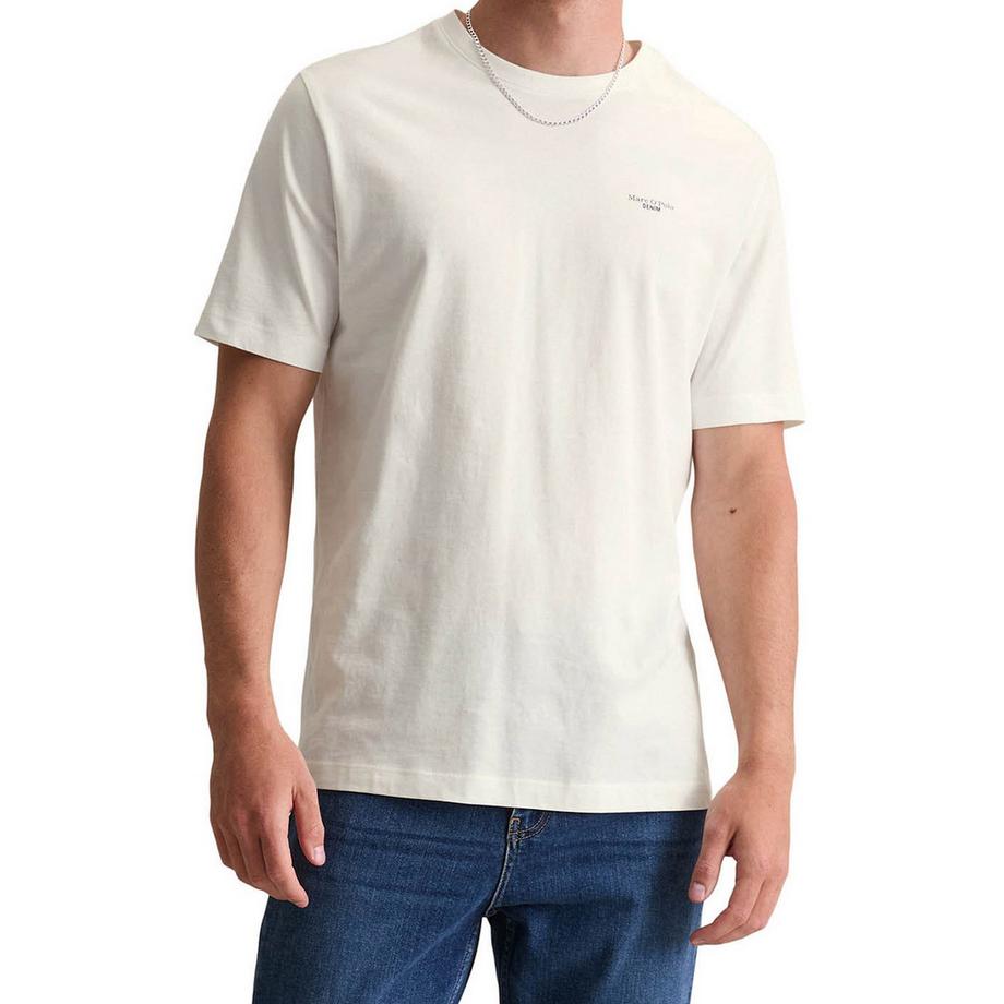 Marc O'Polo Denim T-shirt  Pack de 1 Confortable à porter-T-Shirt, SSL, Logo Print, Reg F  