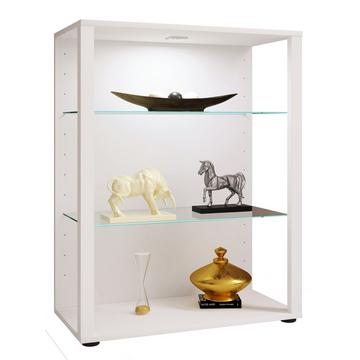 Glasvitrine stehend | Vitrine Glas mit ESG-Sicherheitsglas | Maße ca. H. 90 x B. 70 x T. 35 cm | Standvitrine Glas | Modern und platzsparend | Glas