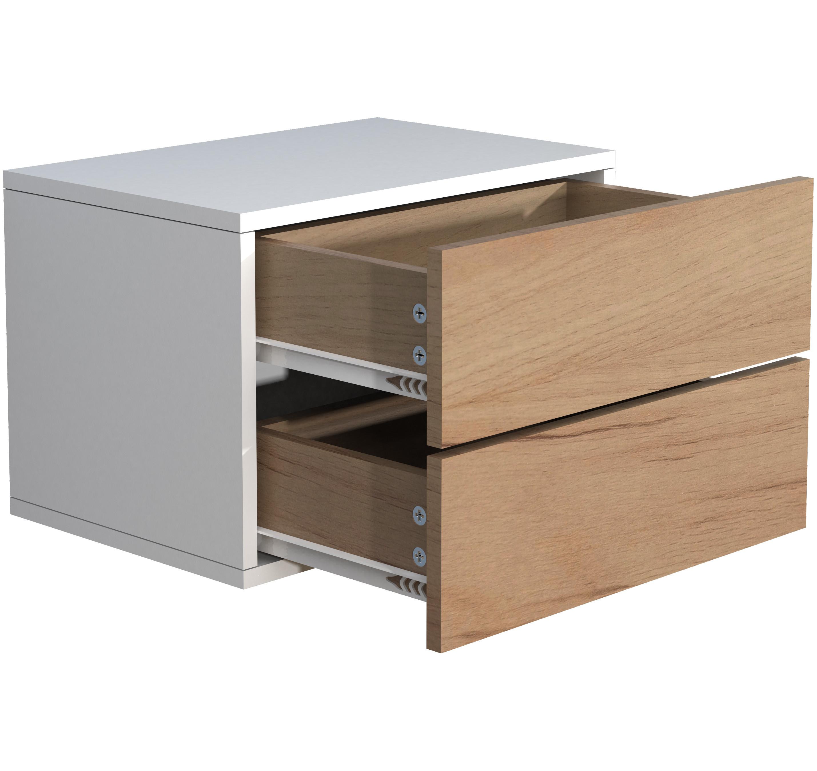 VCM Tiroir mural en bois Table de chevet murale Tiroir Console Table de chevet Usal L 45 cm  