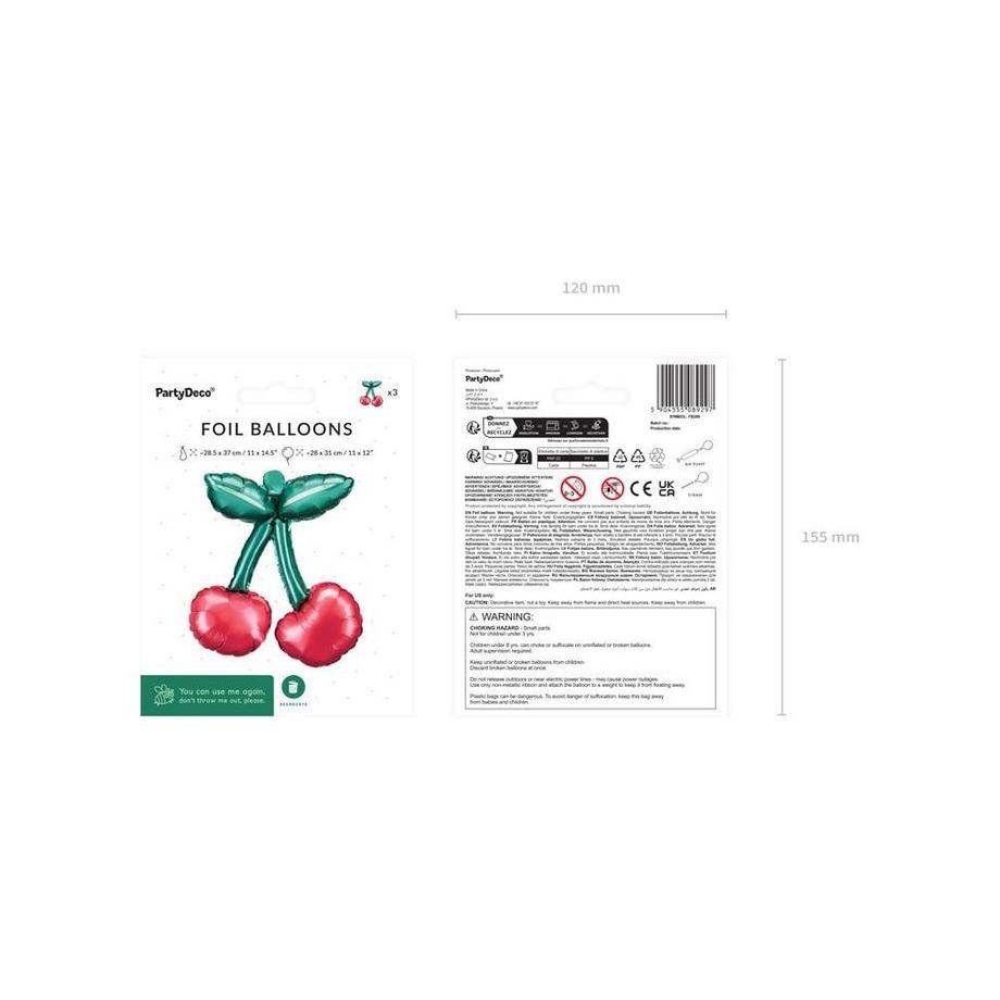 PartyDeco  Ballon aluminium Cerises 