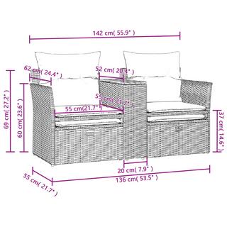 VidaXL Canapé de jardin rotin synthétique  