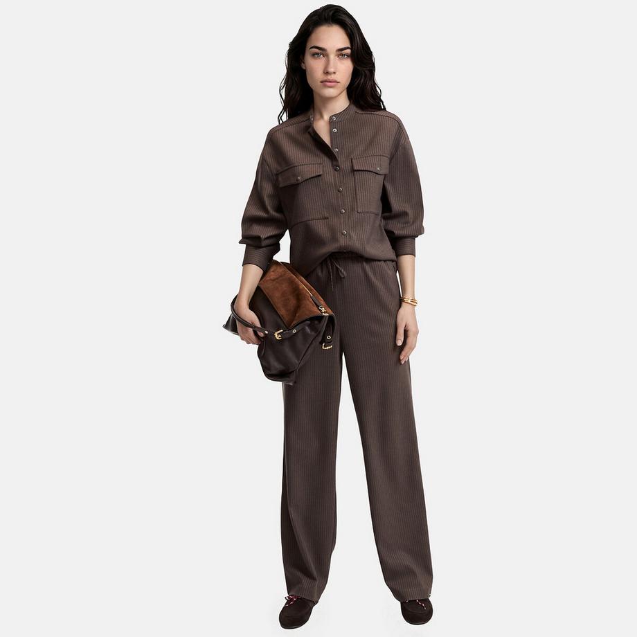 La Redoute Collections Chemise col mao à rayures manches longues  
