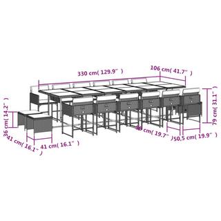 VidaXL Ensemble de salle à manger de jardin rotin synthétique  