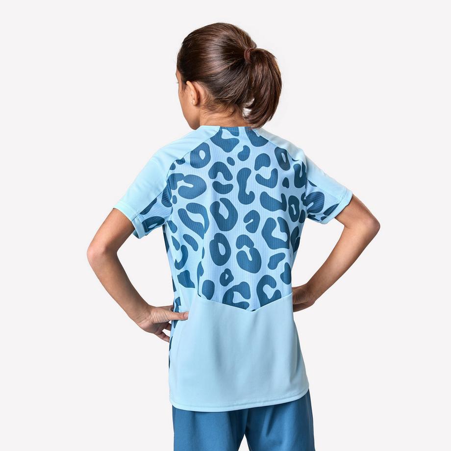 KIPSTA  T-shirt calcio bambina maniche corte poliestere 