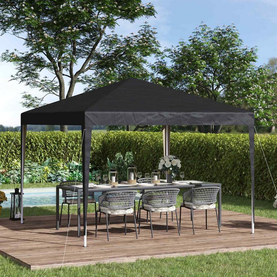 Northio Gazebo circa 3x3m, padiglione pieghevole pieghevole idrorepellente, stabile, resistente all'inverno, protezione UV, tenda per feste pieghevole, tenda da giardino con borsa, padiglione da giardino per campeggio, giardino, nero  