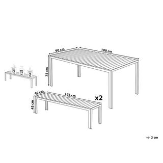 Beliani Ensemble de jardin en Bois synthétique Industriel NARDO  