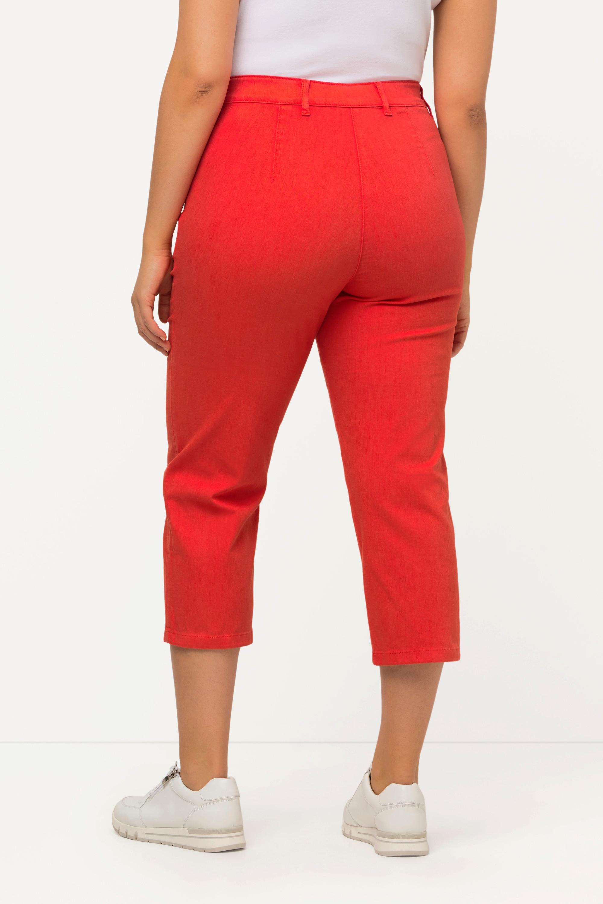 Ulla Popken  Pantalon Mony, longueur au mollet. Poches zippées et tissu stretch 