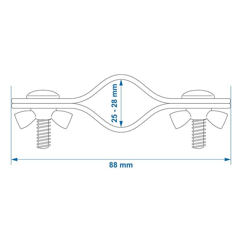 Pricenet  Pince pour mât de tente double 25-28mm 