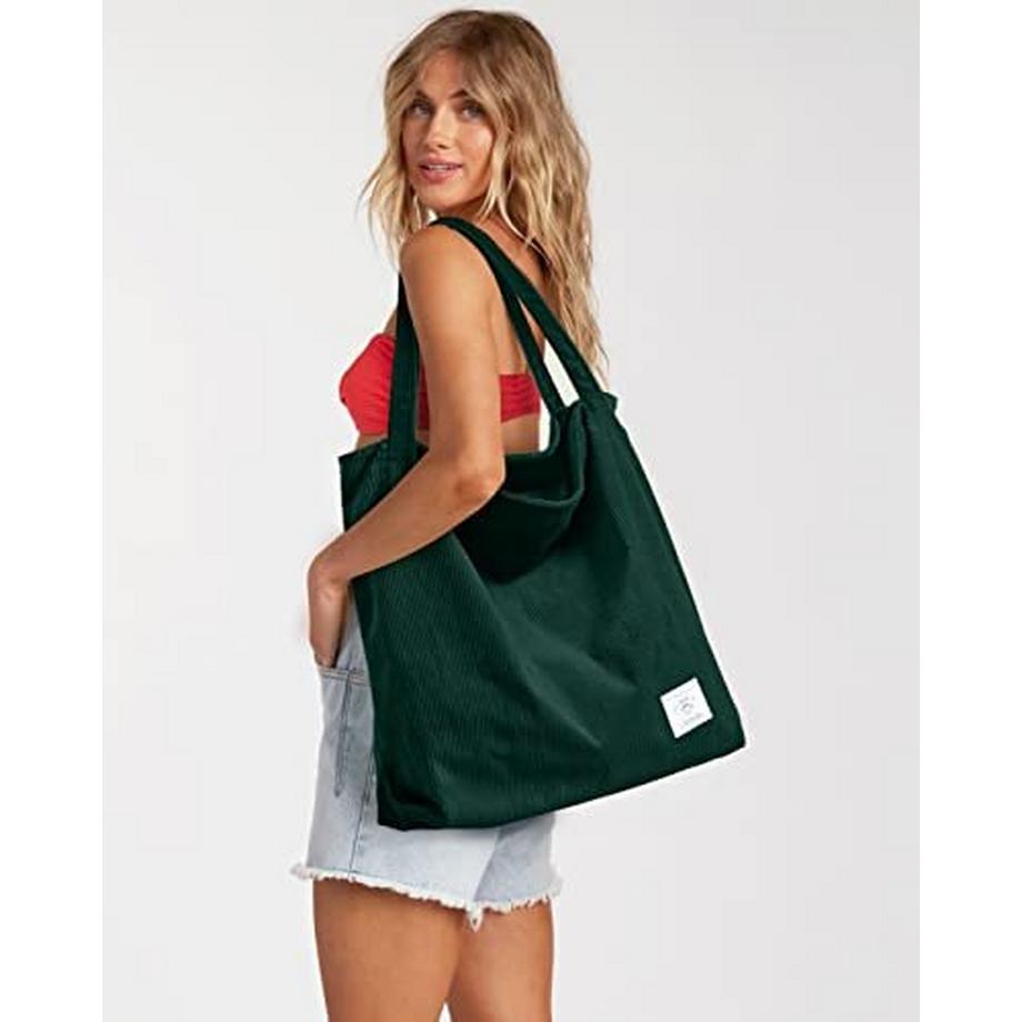 Only-bags.store Cord Tasche Umhängetasche mit Reissverschluss Gross Shopper Tote Handtasche  