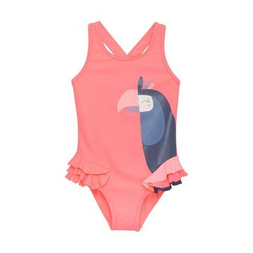 Mädchen Badeanzug Neon Coral