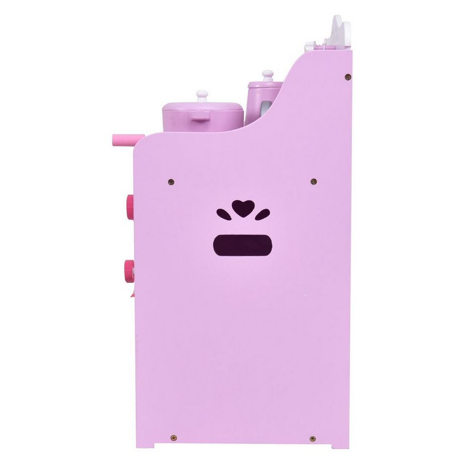 Northix  Rosa und Weiß Holz Kinderspielküche Spielzeugküche 