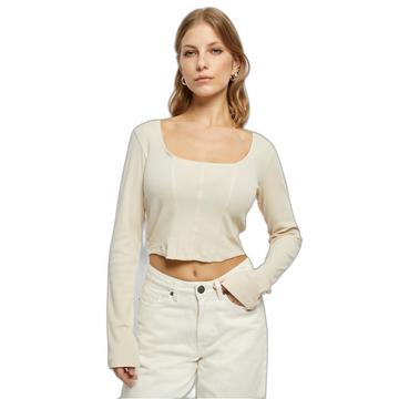 t-shirt crop manches longues corsage