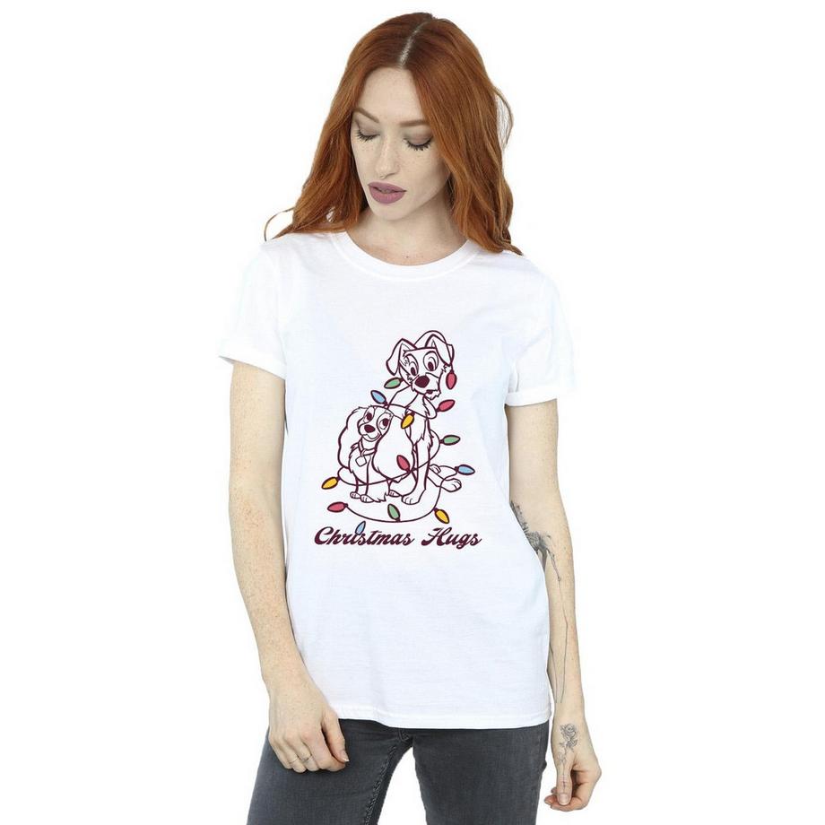 Disney Lady And The Tramp Christmas Hugs T-Shirt  