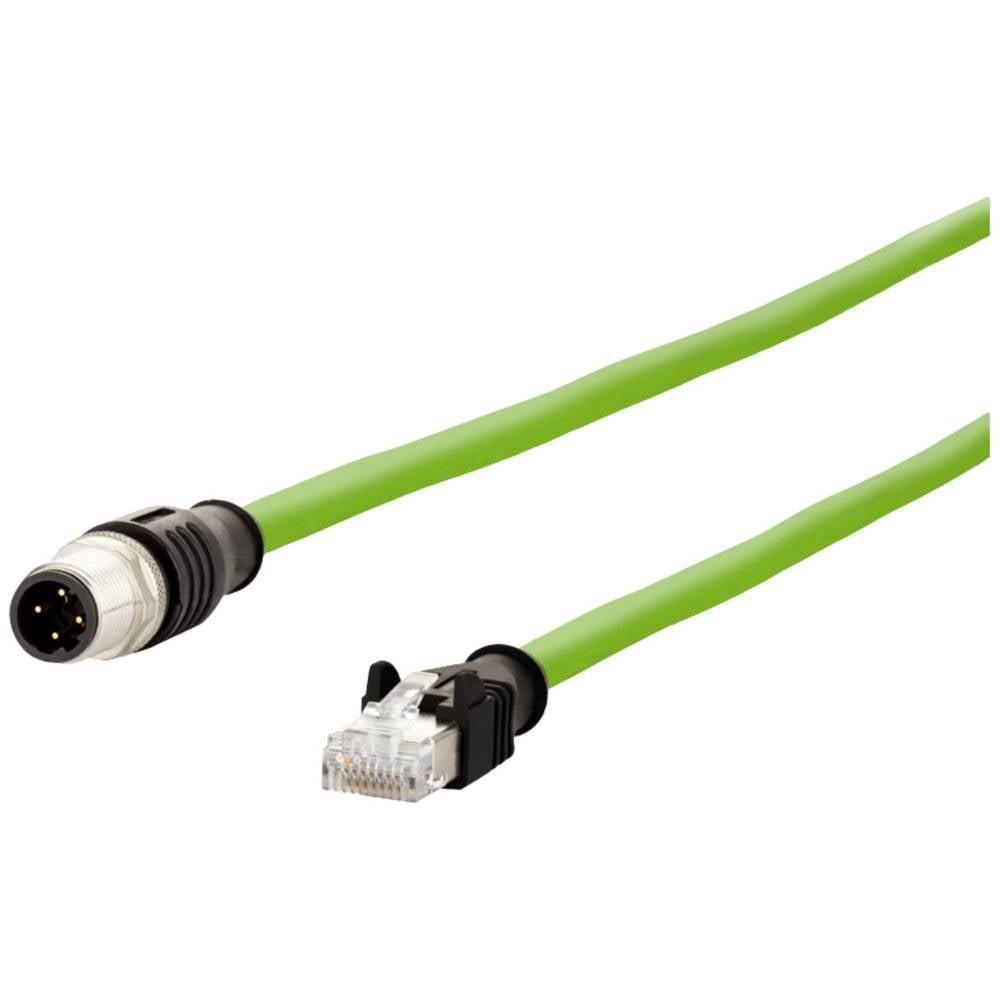 METZ CONNECT  M12 Industrial Ethernet Leitung, D-kodiert, 5.0 m, M12 Stecker gerade - RJ45 Stecker gerade 