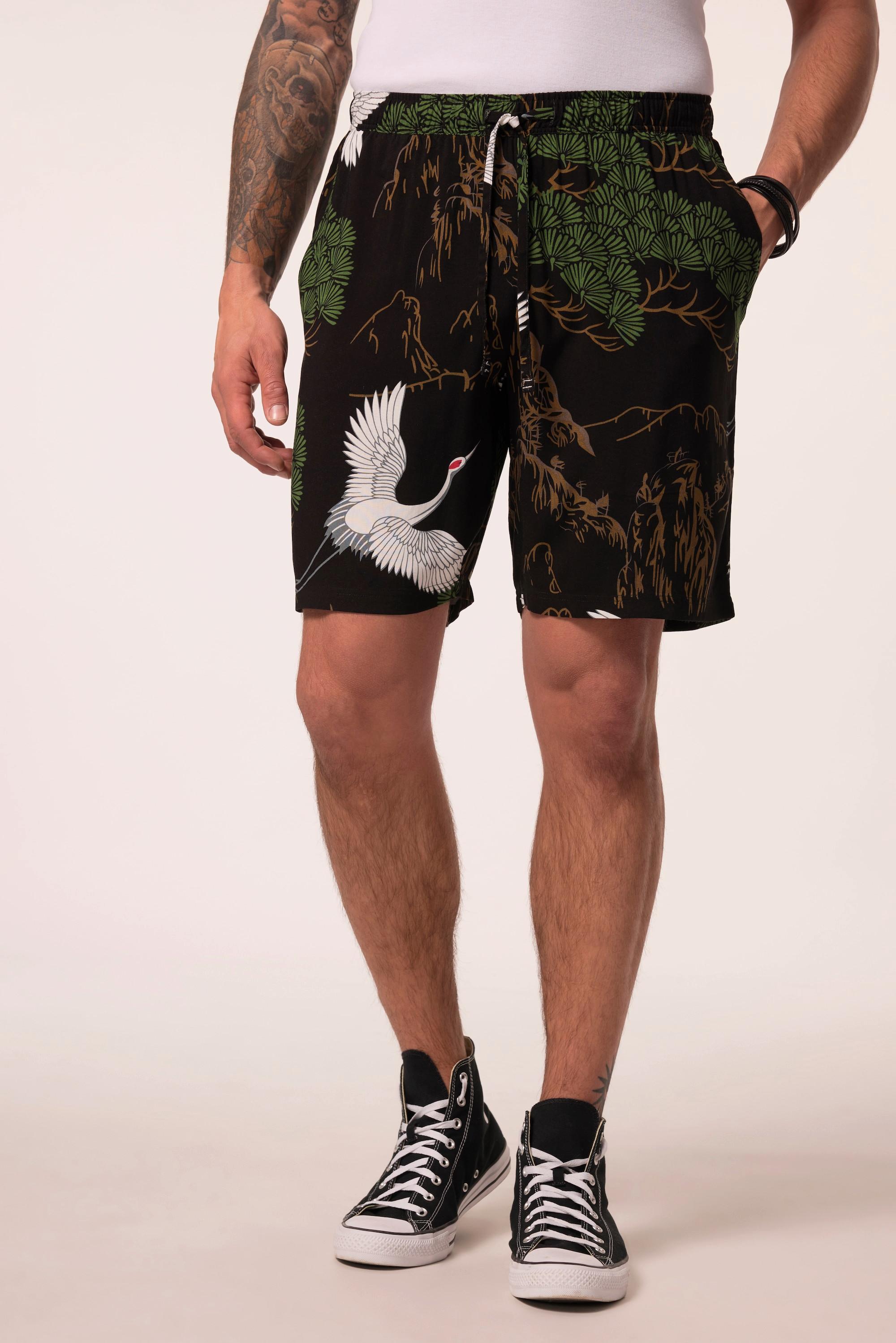 JP1880 Bermuda Alloverprint Shorts mit Elastikbund  
