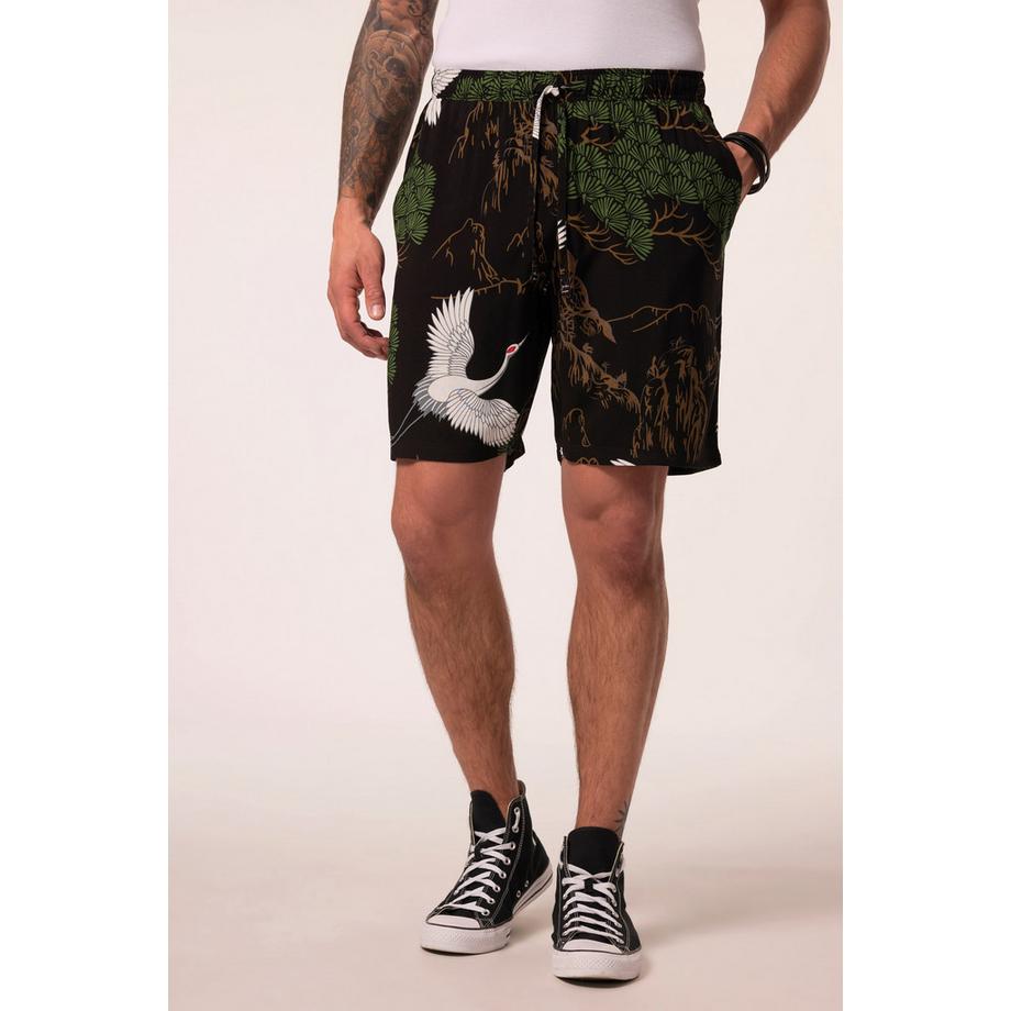 JP1880 Bermuda Alloverprint Shorts mit Elastikbund  