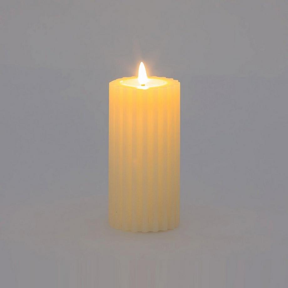 La Redoute Intérieurs Bougie LED striée en cire H17  